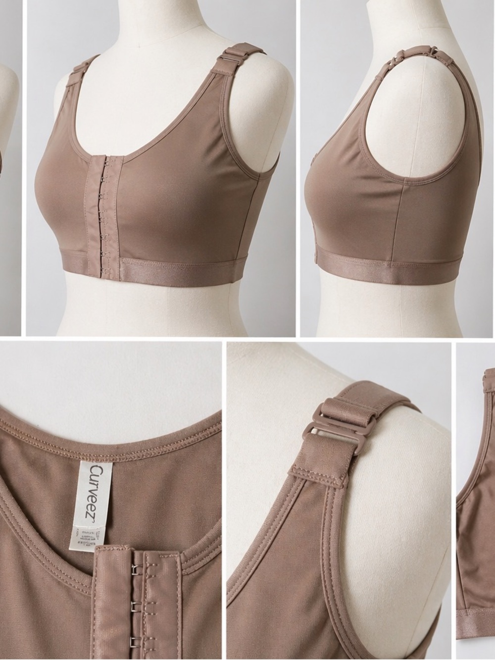 Curveez BRAEEZ Post-Surgical Nursing Bra Beige M